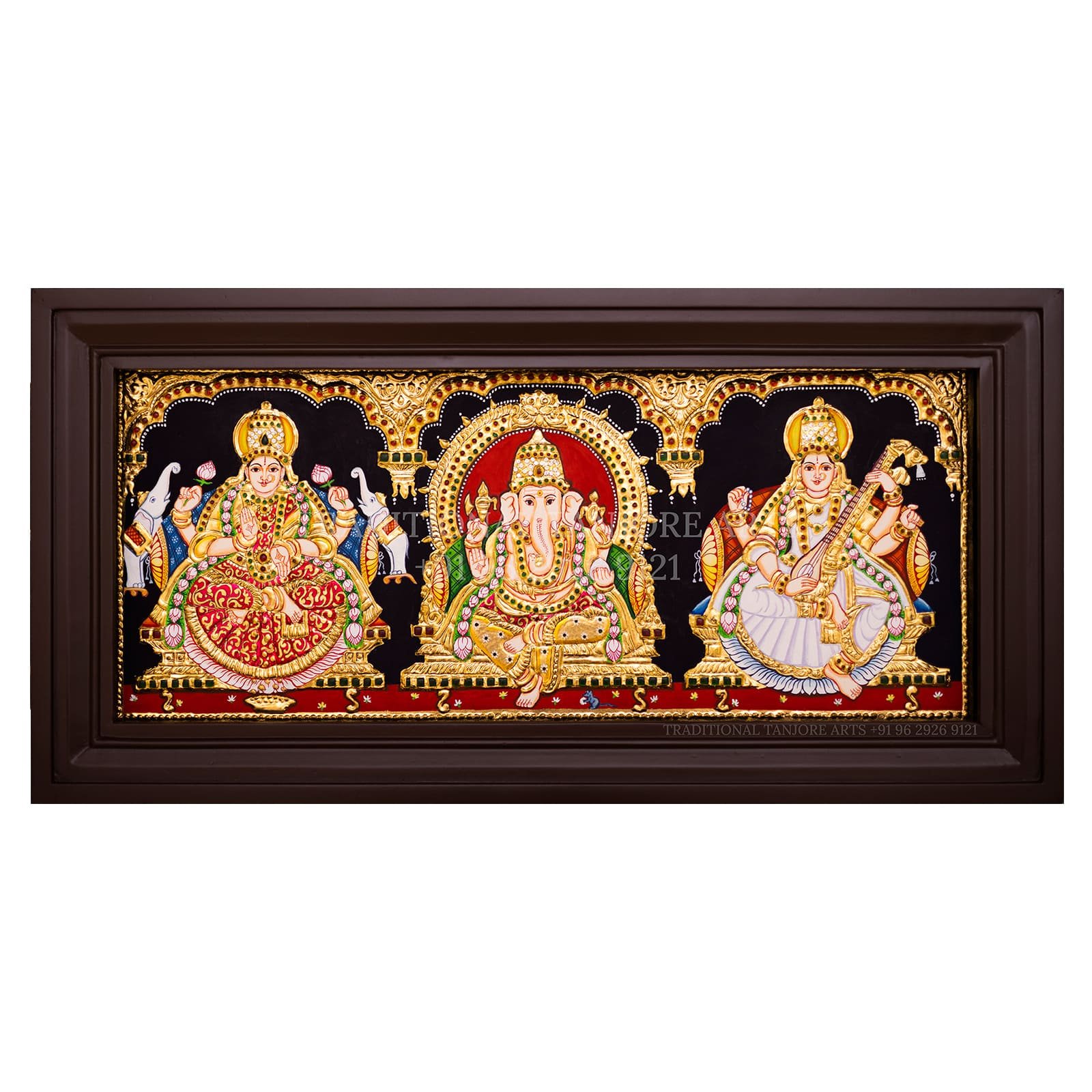 lakshmi-pillayar-saraswathi-tanjore-painting-traditional