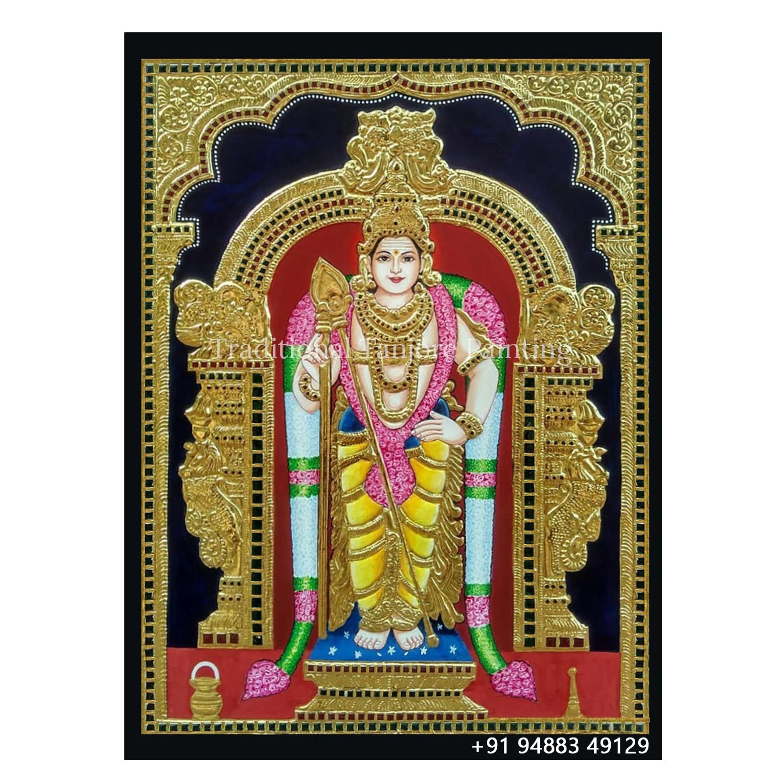 murugan tanjore painting