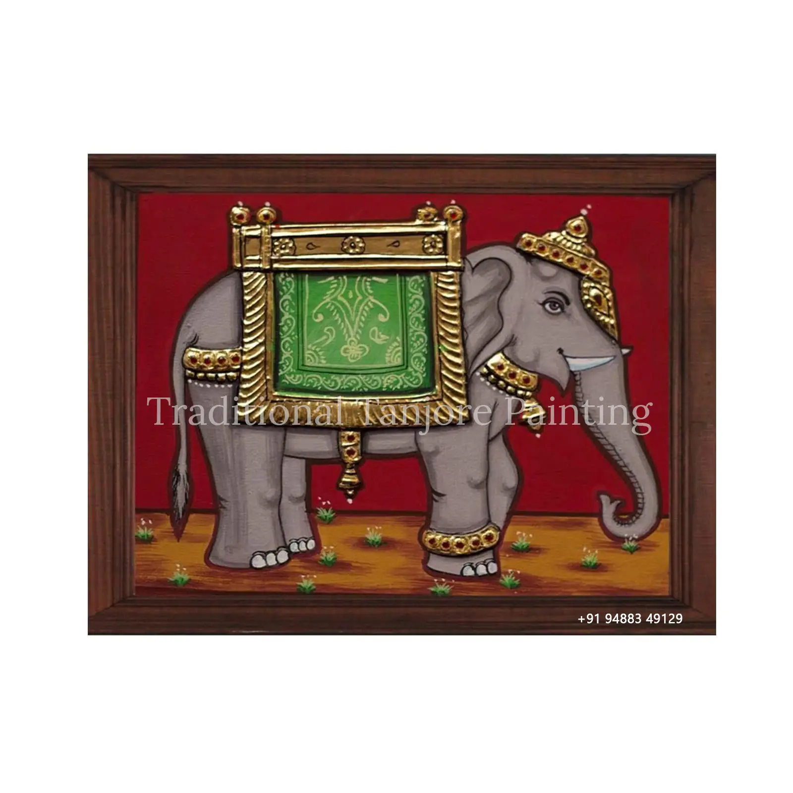 Elephant Tanjore Painting Traditional
