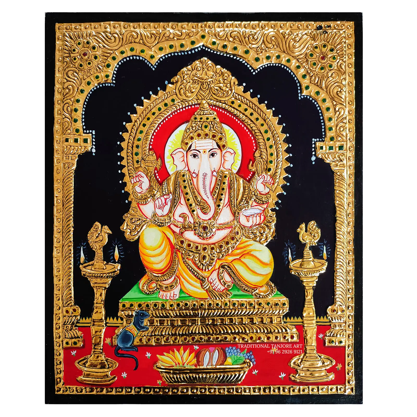 ganesh raja alangaram tanjore painting