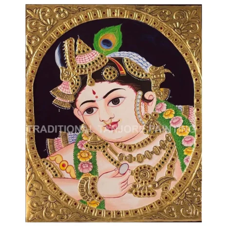 baby krishnan eating butter