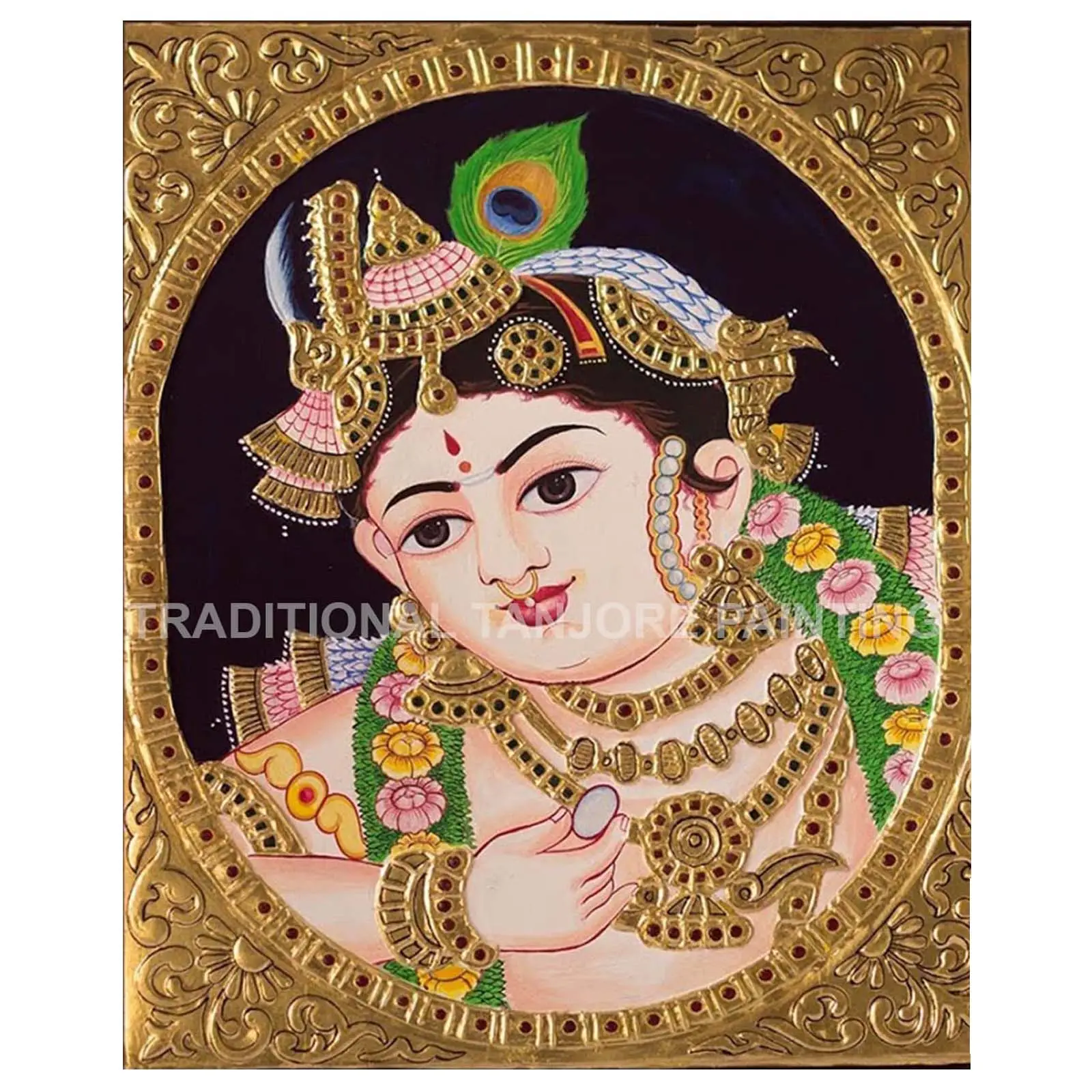 baby krishnan eating butter