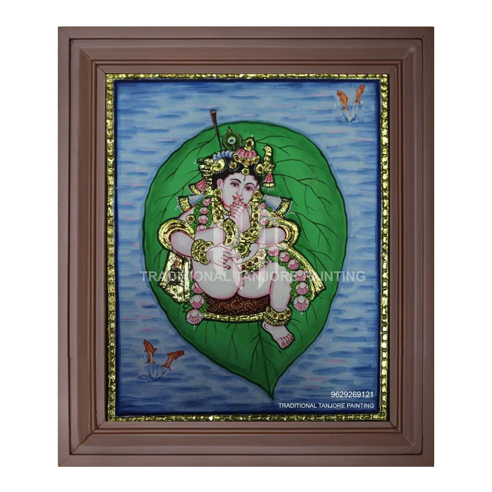 krishnan-on-leaf-thanjavur paintings