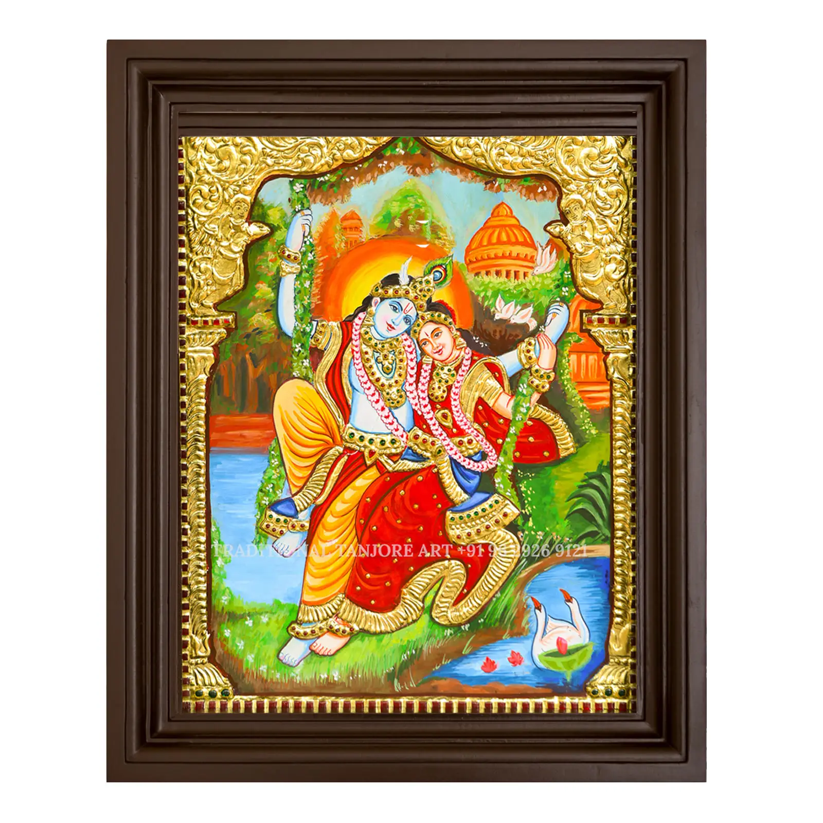radha krishna tanjore painting