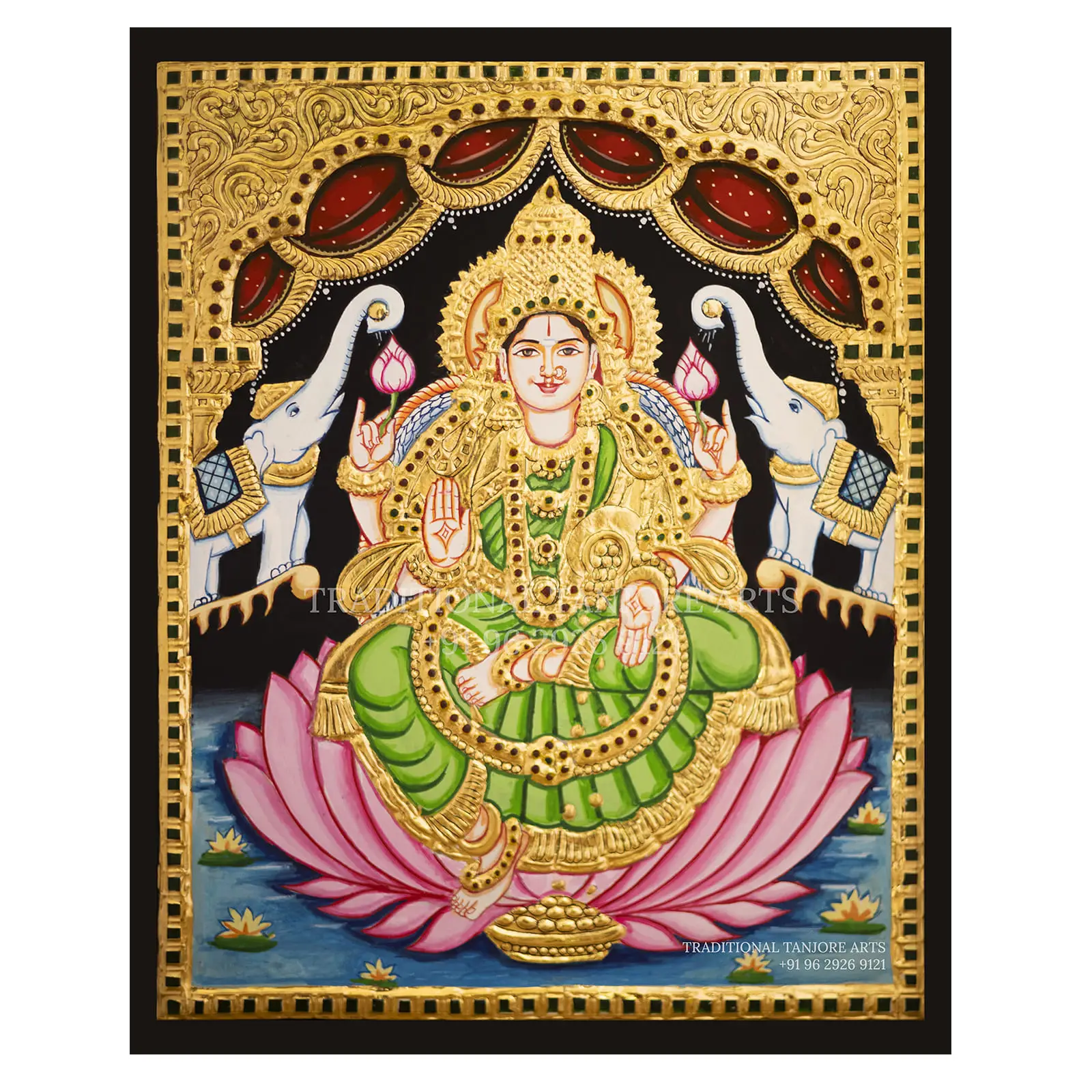 kubera lakshmi thanjavur painting