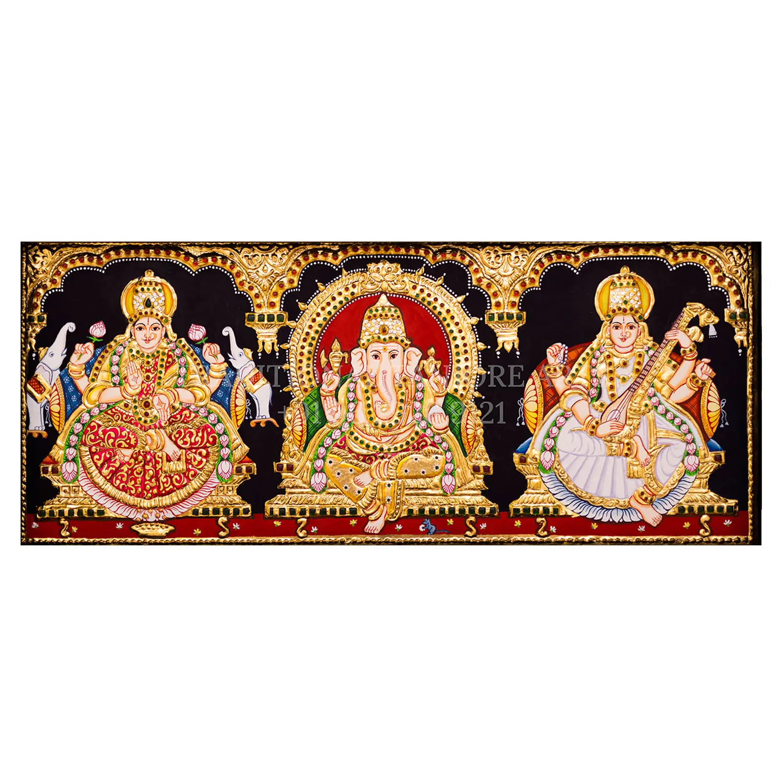 saraswathi thanjavur painting