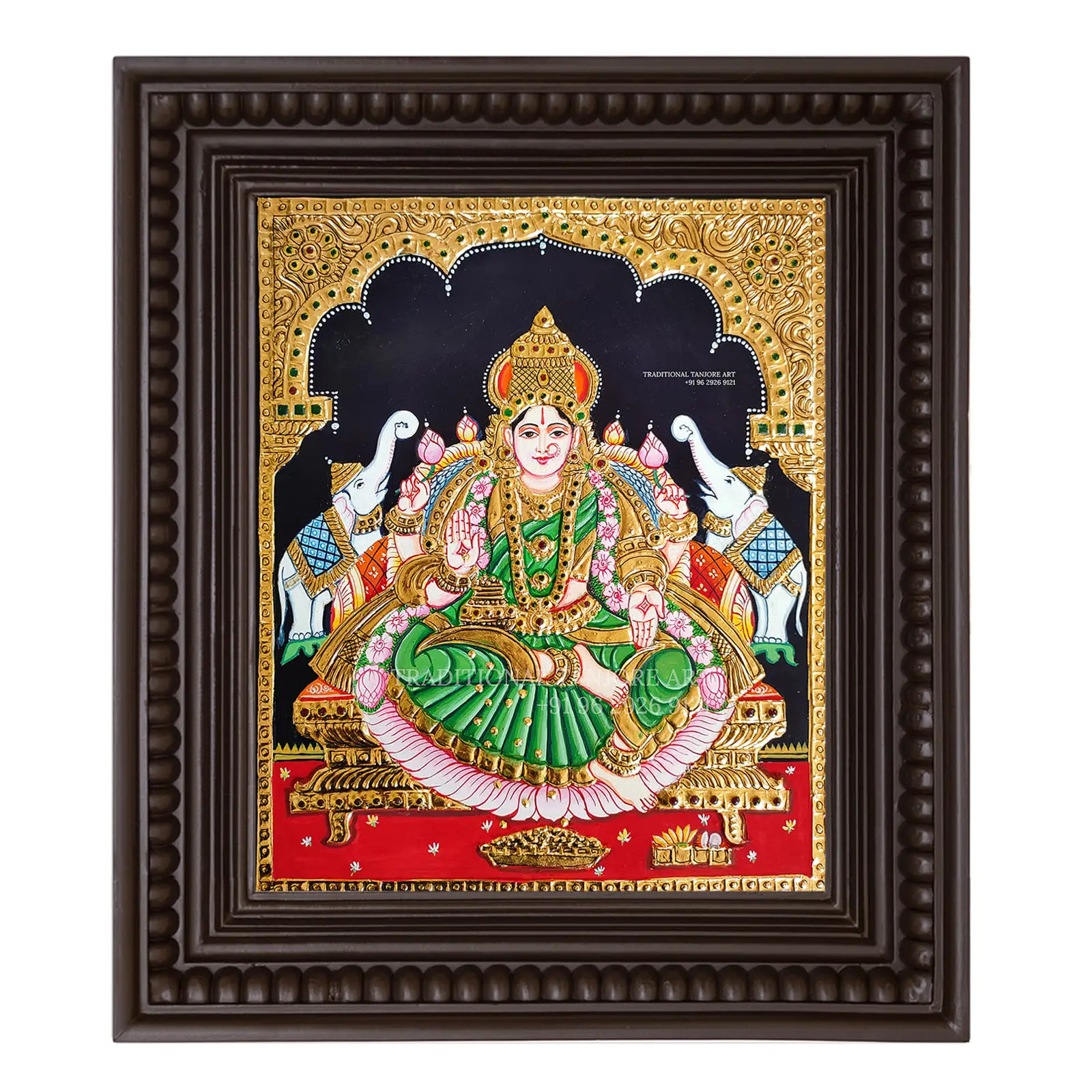 gaja lakshmi tanjore painting