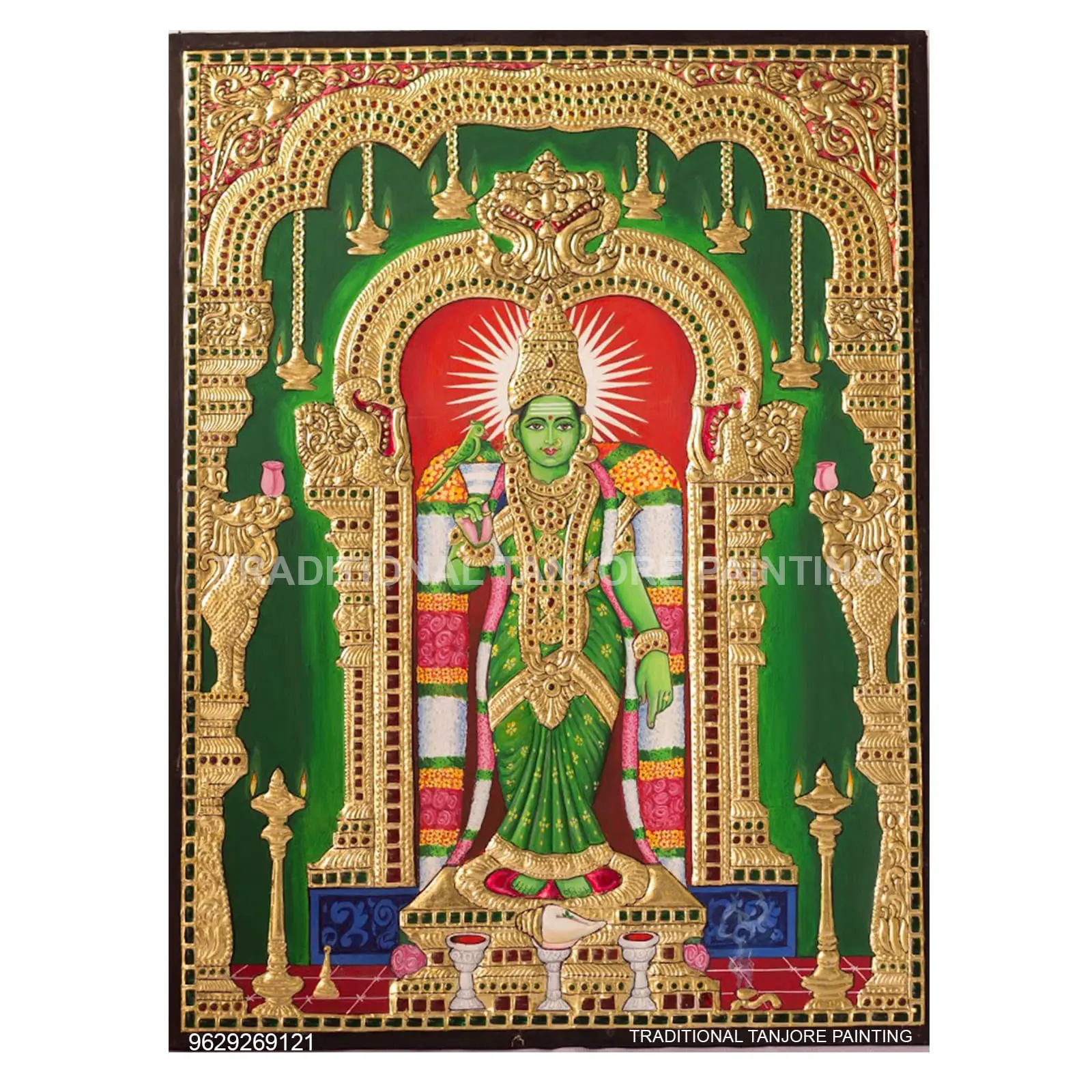 meenakshi tanjore painting