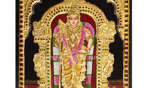 Raja Alangaram Murugan Tanjore Painting – The Divine Beauty of Lord Murugan in Regal Glory