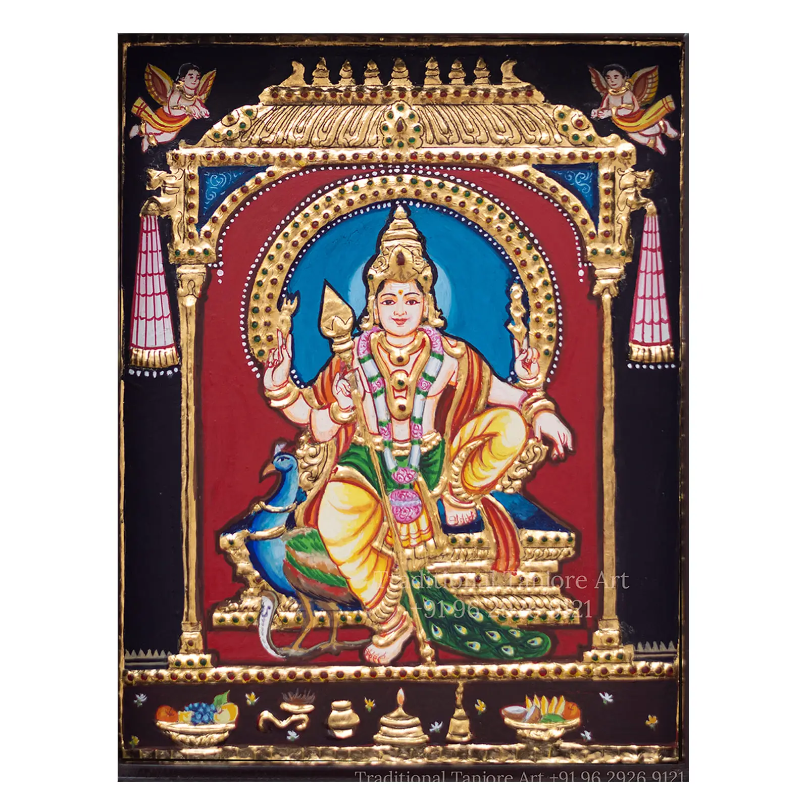 murugan tanjore painting