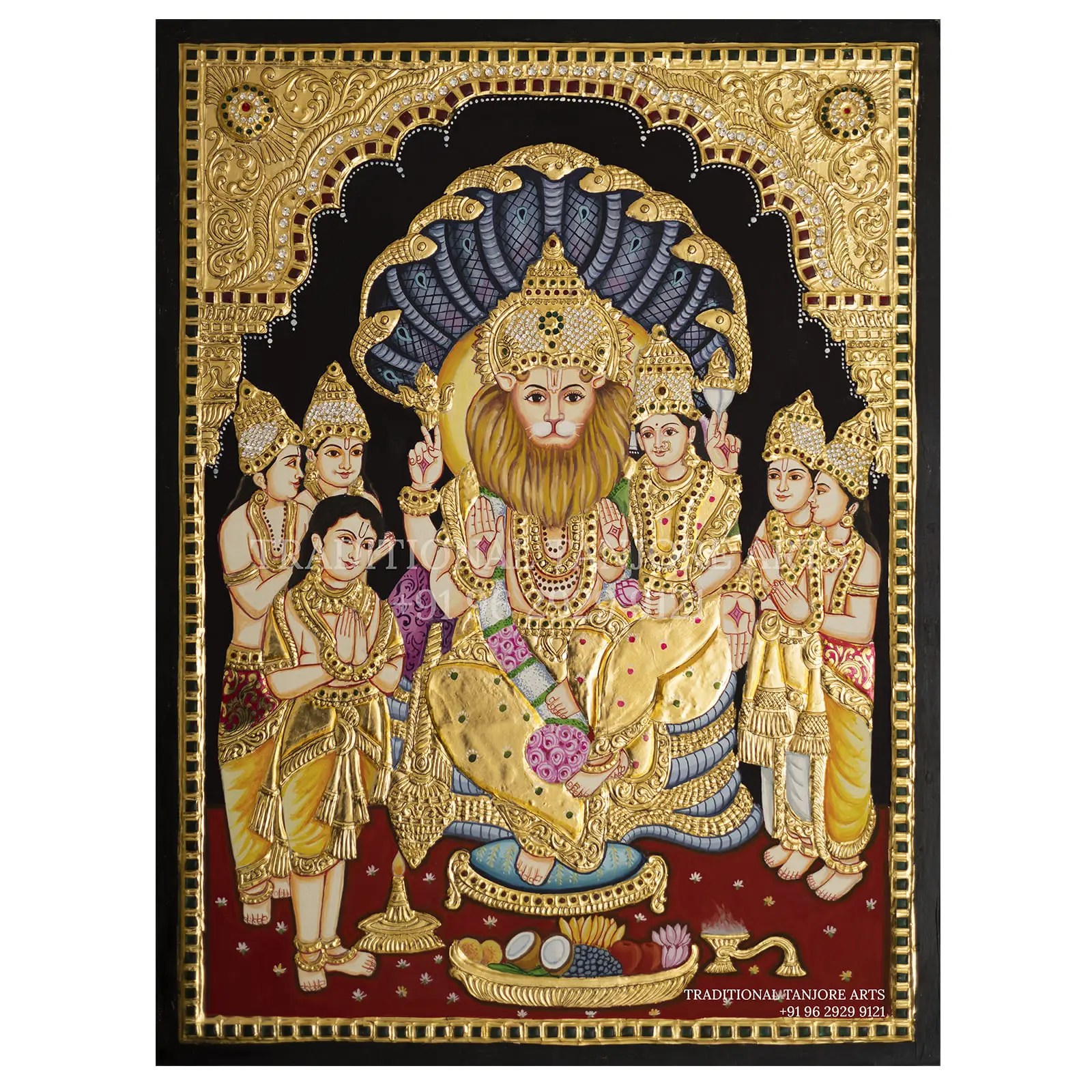 lakshmi narasimha swamy tanjore painting