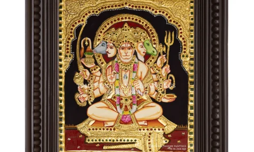 Panchamuga Anjaneyar Tanjore Painting