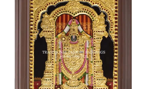 Lord Venkateswara in Thanjavur Art
