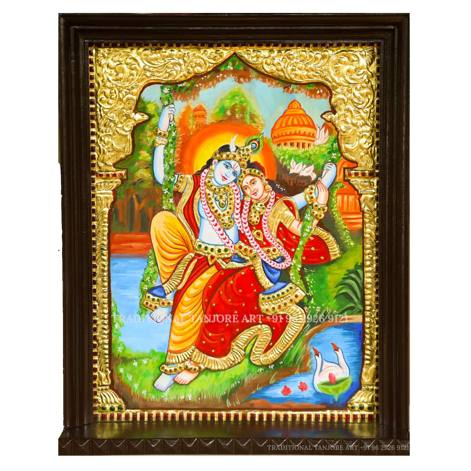 radha krishna thanjavur painting