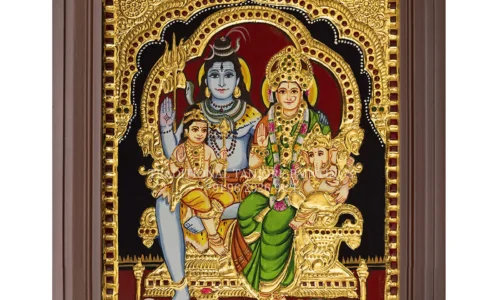 Shiva Kudumbam Tanjore Painting