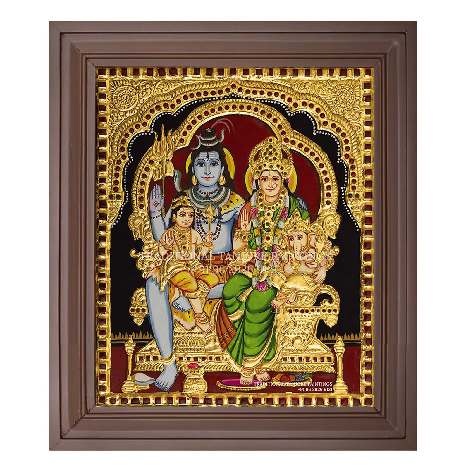 shiva family thanjavur painting