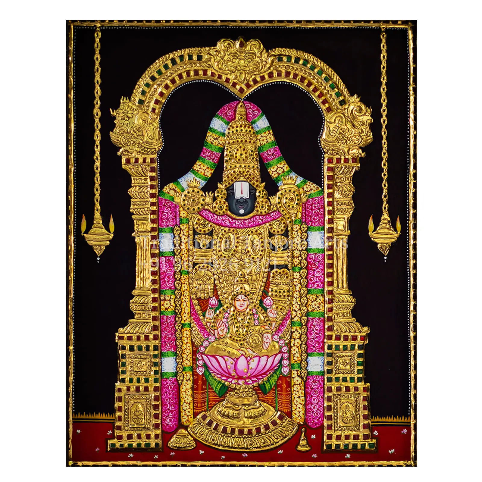 lord venkateswara tanjore painting