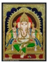 Ganesha glass tanjore painting