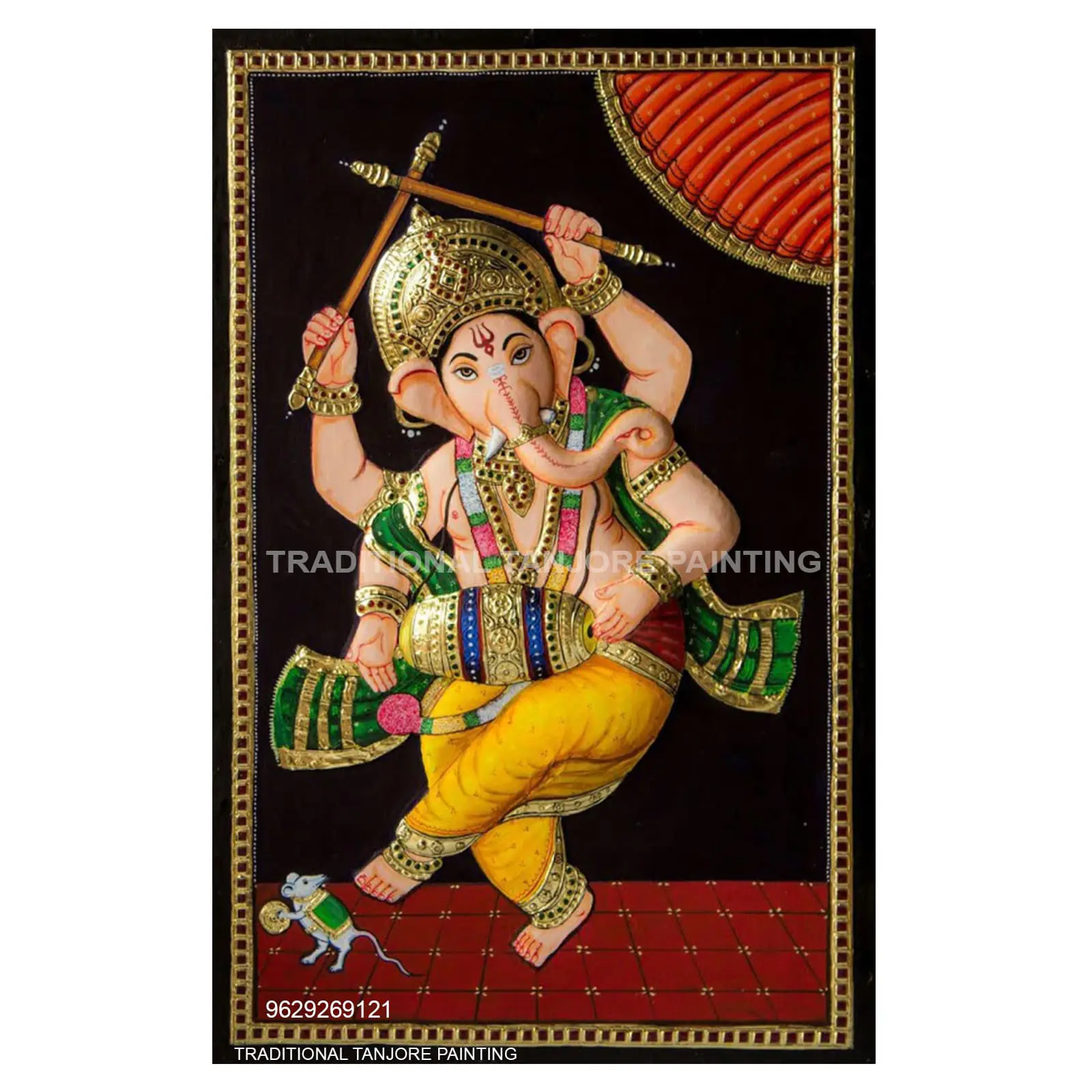 vinayakar-dancing tanjore paintings