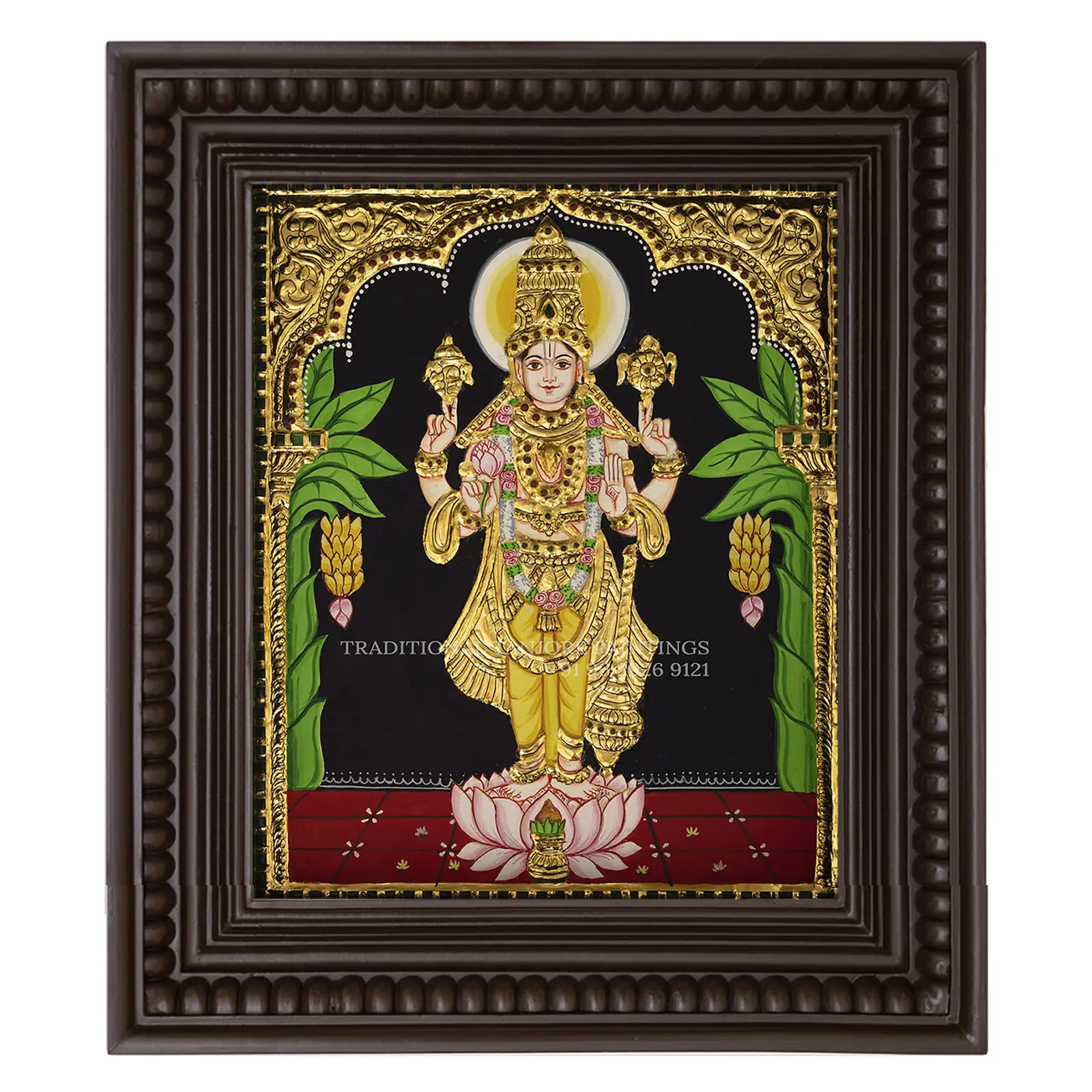 lord vishnu thanjavur paintings