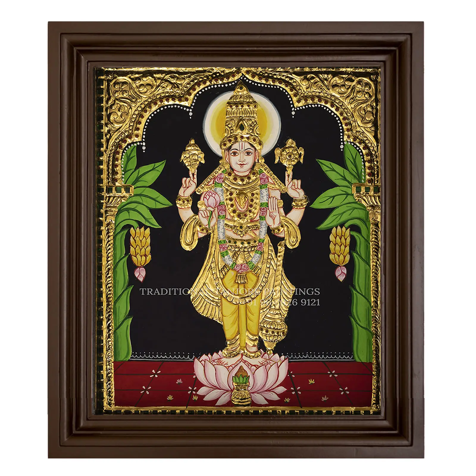 lord vishnu tanjore paintings